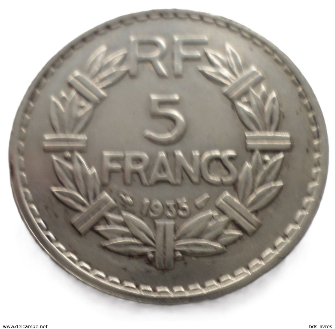 FRANCE.... 5 Francs Lavrillier En Nickel -année 1935    Pièce Non Nettoyée - Et Patinée (voir Images) - 5 Francs