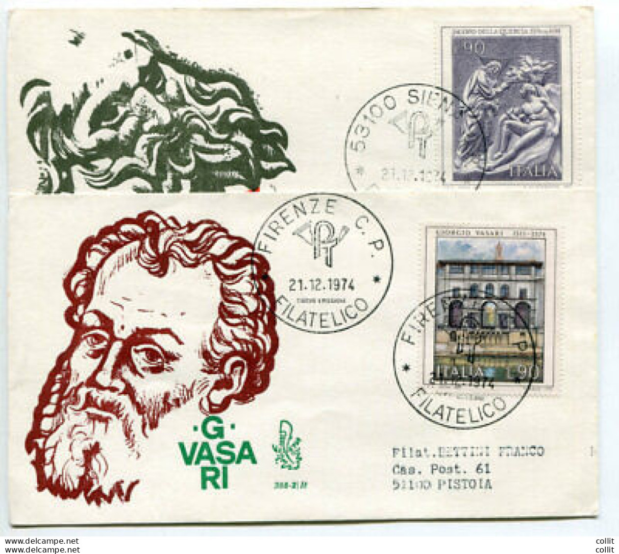 Italia FDC Venetia 1974 Arte  Viaggiata  Per L'Italia - FDC