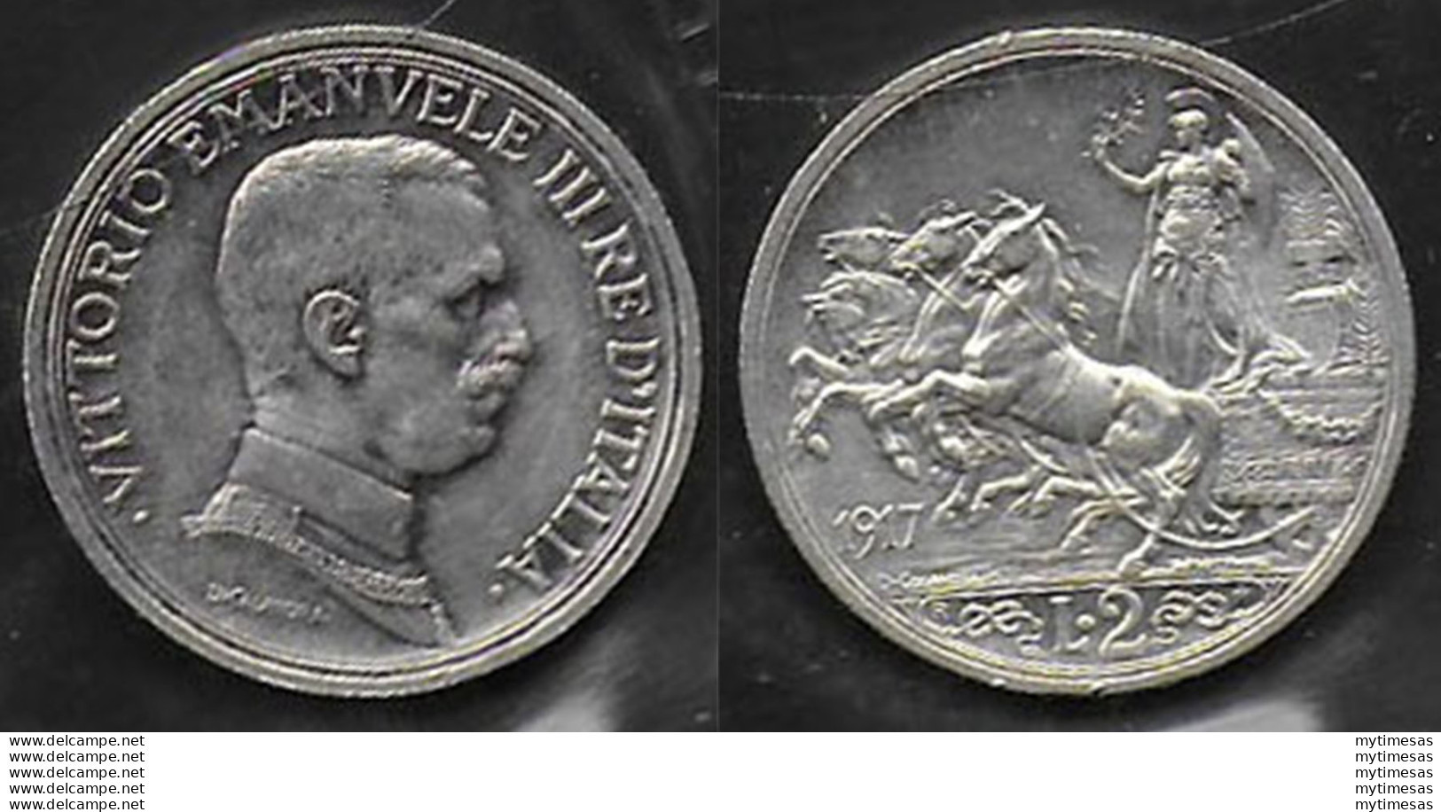 1917 Italia VE III Lire 2 Quadriga Briosa Argento QFDC - 1900-1946 : Vittorio Emanuele III & Umberto II