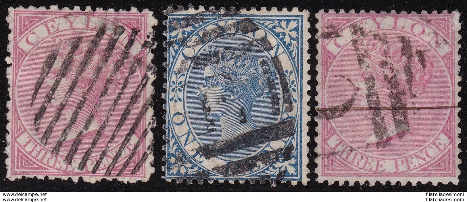 1866-6 CEYLON, SG 60/63 3 Values USED - Otros & Sin Clasificación