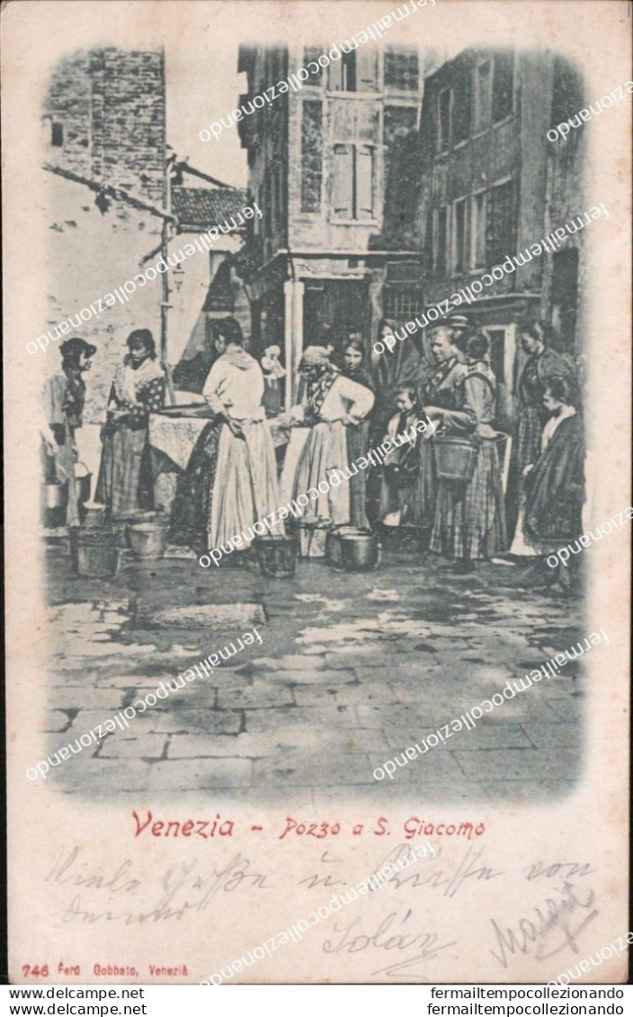 As763 Cartolina Venezia Citta'  Pozzo S.giacomo Bella! 1901 - Venetië (Venice)