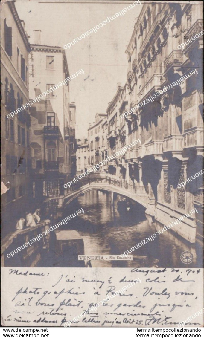 As767 Cartolina Venezia Citta'  Rio Canonica  1904 Veneto - Venezia (Venice)