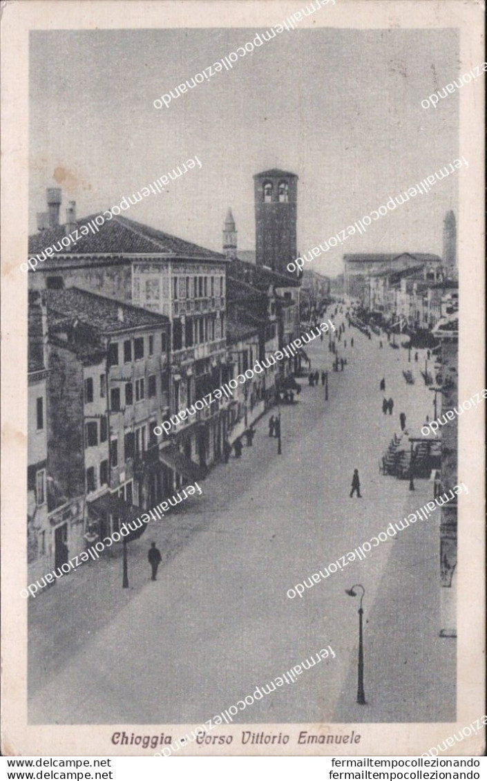 As772 Cartolina Chioggia Corso Vittorio Emanuele Venezia 1936 Veneto - Venezia (Venice)