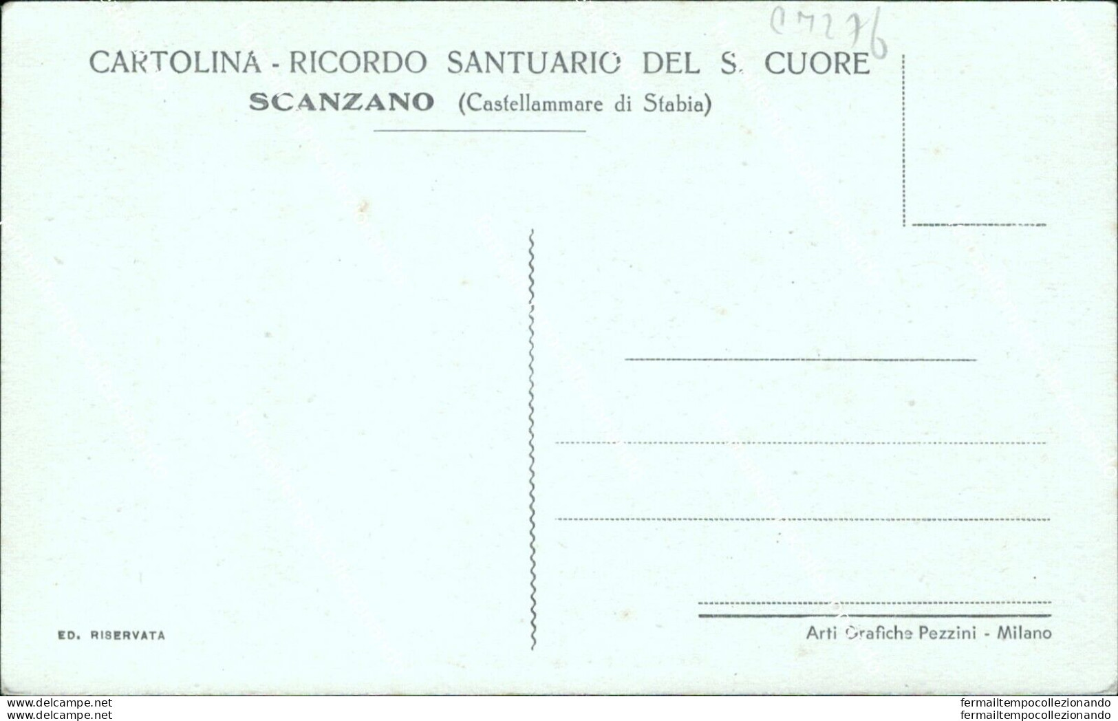 Cm276 Cartolina Scanzano Castellammare Di Stabia  Ricordo Del Santuario Napoli - Napoli (Naples)