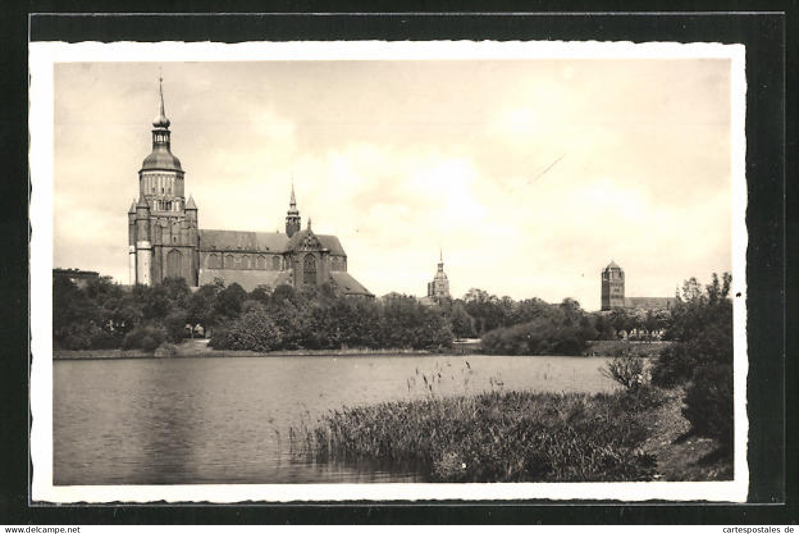 AK Stralsund, Uferpartie Am Frankenteich  - Stralsund