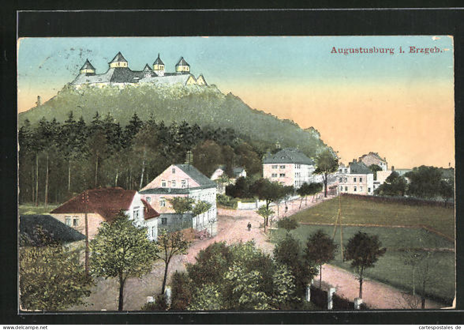 AK Augustusburg, Ortspartie Aus Der Vogelschau  - Augustusburg