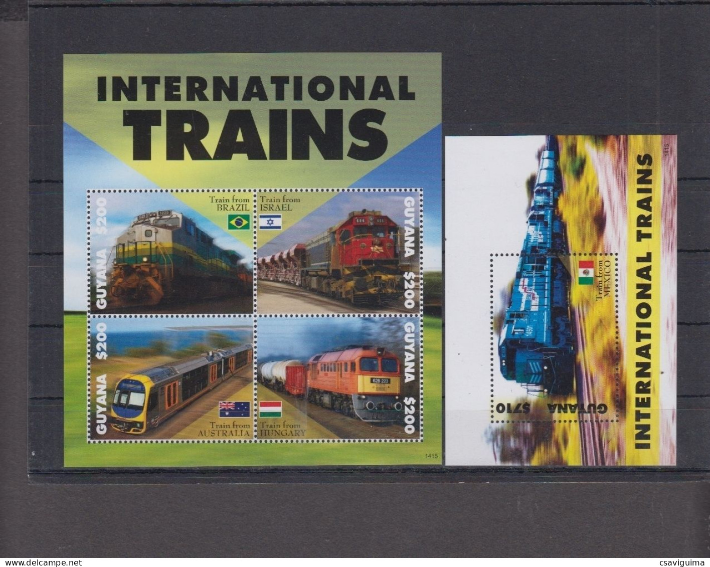 Guyana - 2014 - Iternational Trains - Yv 6414/17 + Bf 589 - Treni