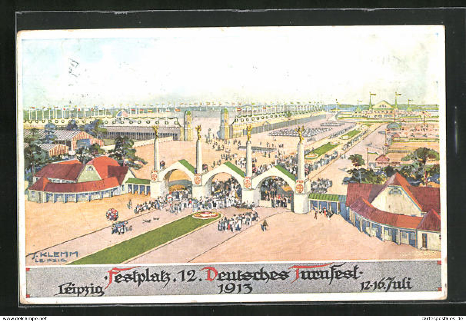 AK Leipzig, 12. Deutsches Turnfest 1913, Festplatz Aus Der Vogelschau  - Autres & Non Classés