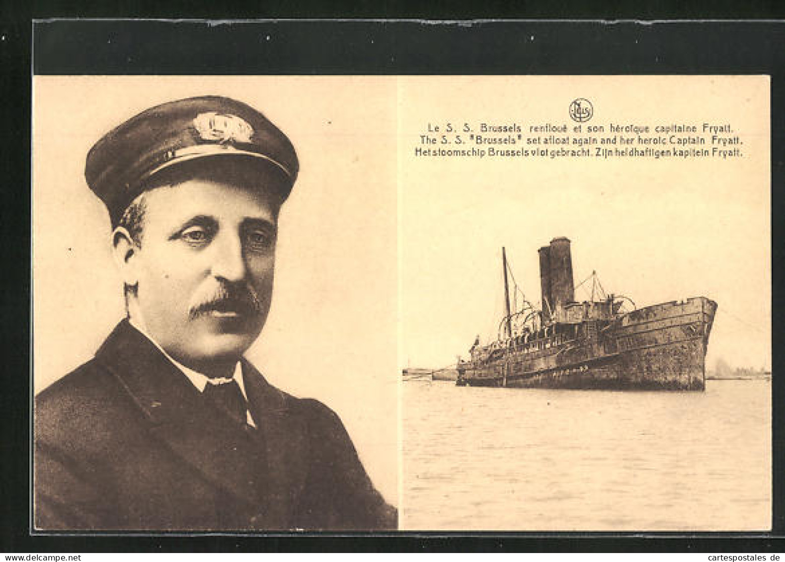 AK Zeebrugge, Le S. S. Brussels Renfloué Et Son Héroique Capitaine Fryatt, Seenotrettung  - Other & Unclassified