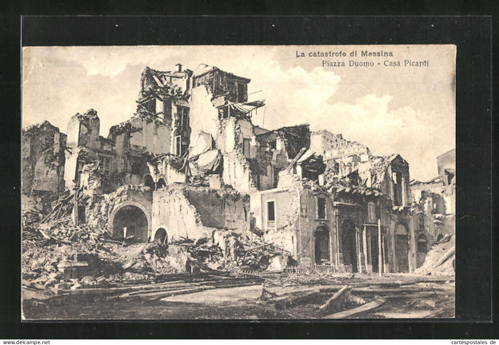 AK Messina, Piazza Duomo, Casa Picardi, La Catastrofe Di Messina, Erdbeben  - Catástrofes