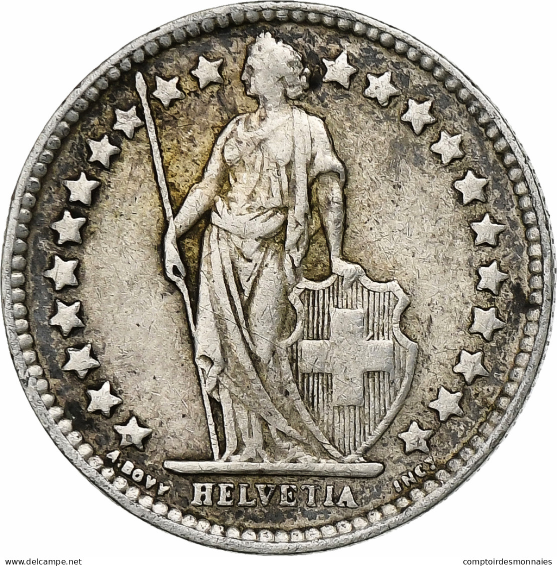 Suisse, 1/2 Franc, 1943, Bern, Argent, TTB+, KM:23 - Otros & Sin Clasificación