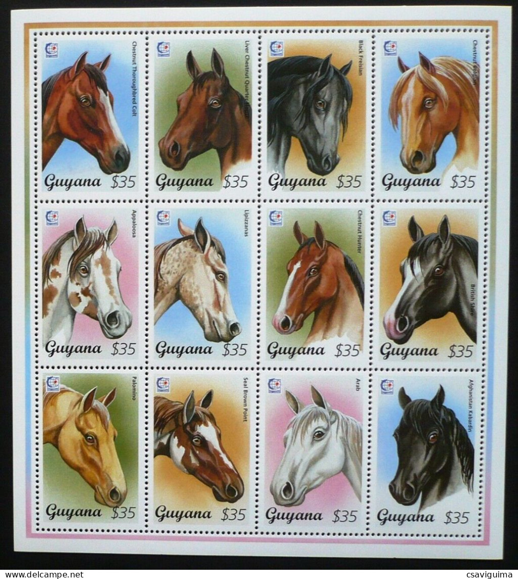 Guyana - 1995 - Horses - Yv 3732/43 - Caballos