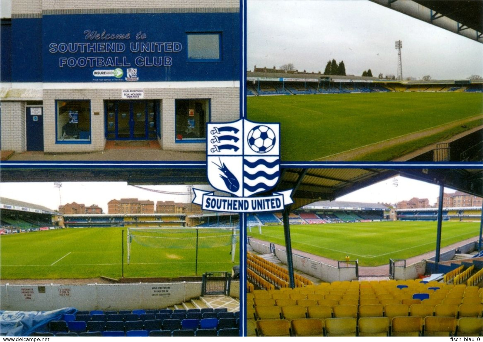 2) Stadion Postkarte Roots Hall Stadium Victoria Avenue Southend United FC On-Sea England Fußball Football The Shrimpers - Soccer