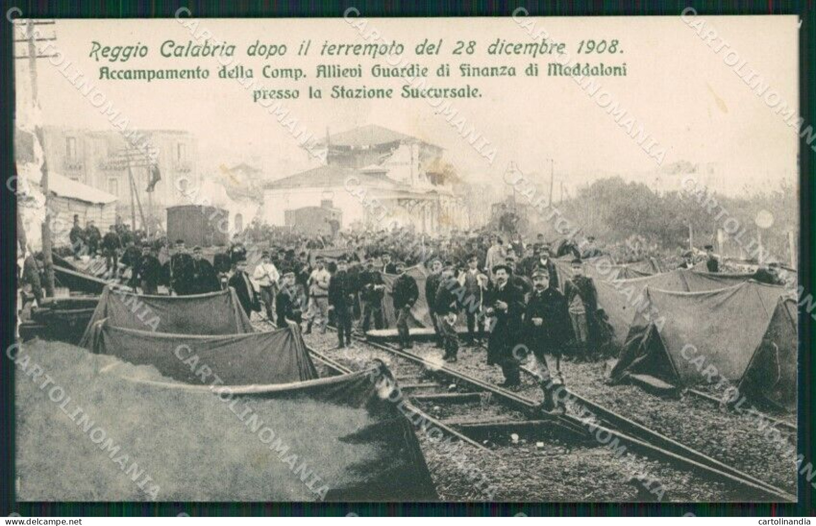 Reggio Calabria Città Terremoto 1908 Stazione GdF ABRASA Cartolina XB0197 - Reggio Calabria