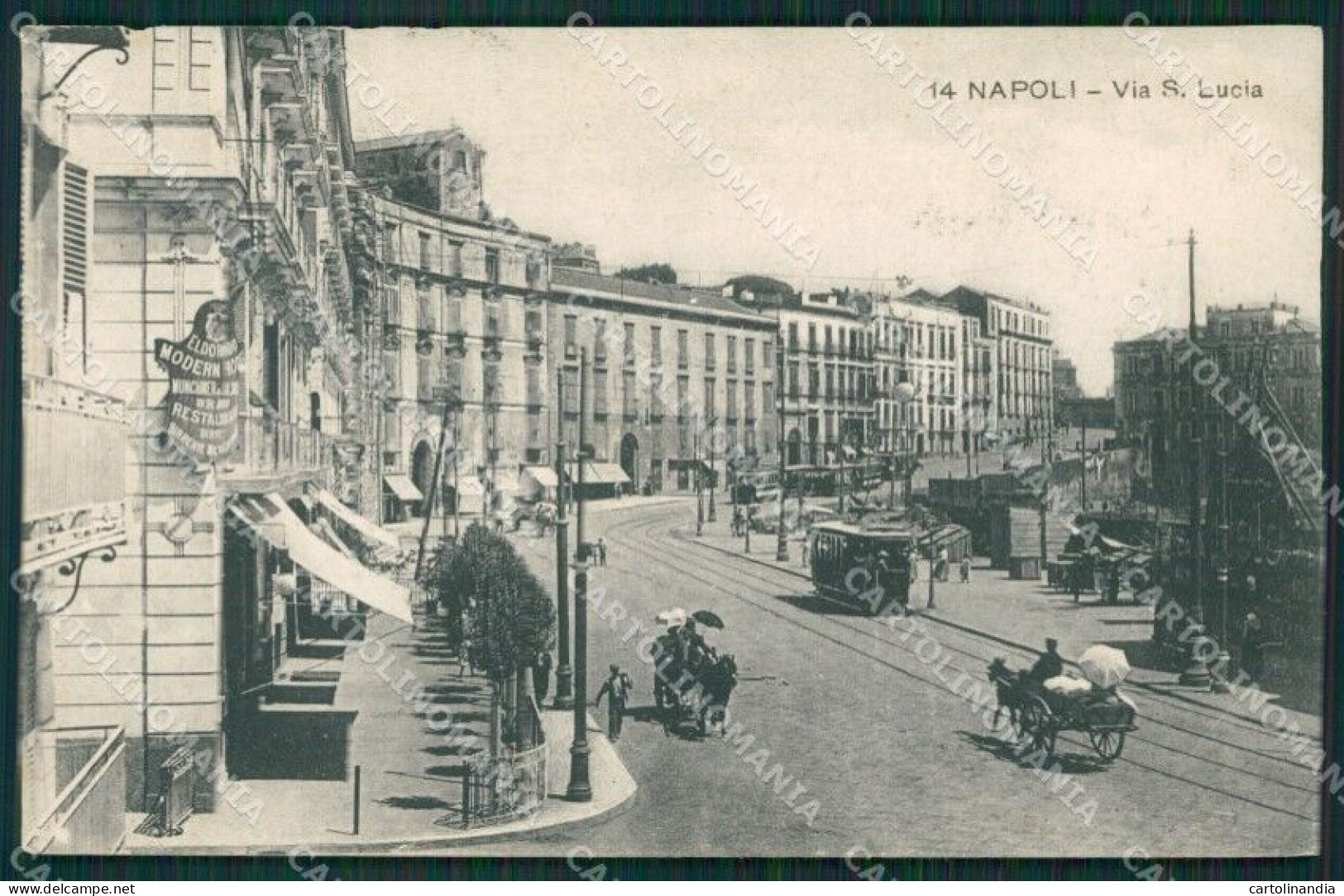 Napoli Città Tram Carrozze PIEGHINA Cartolina XB0597 - Napoli (Naples)