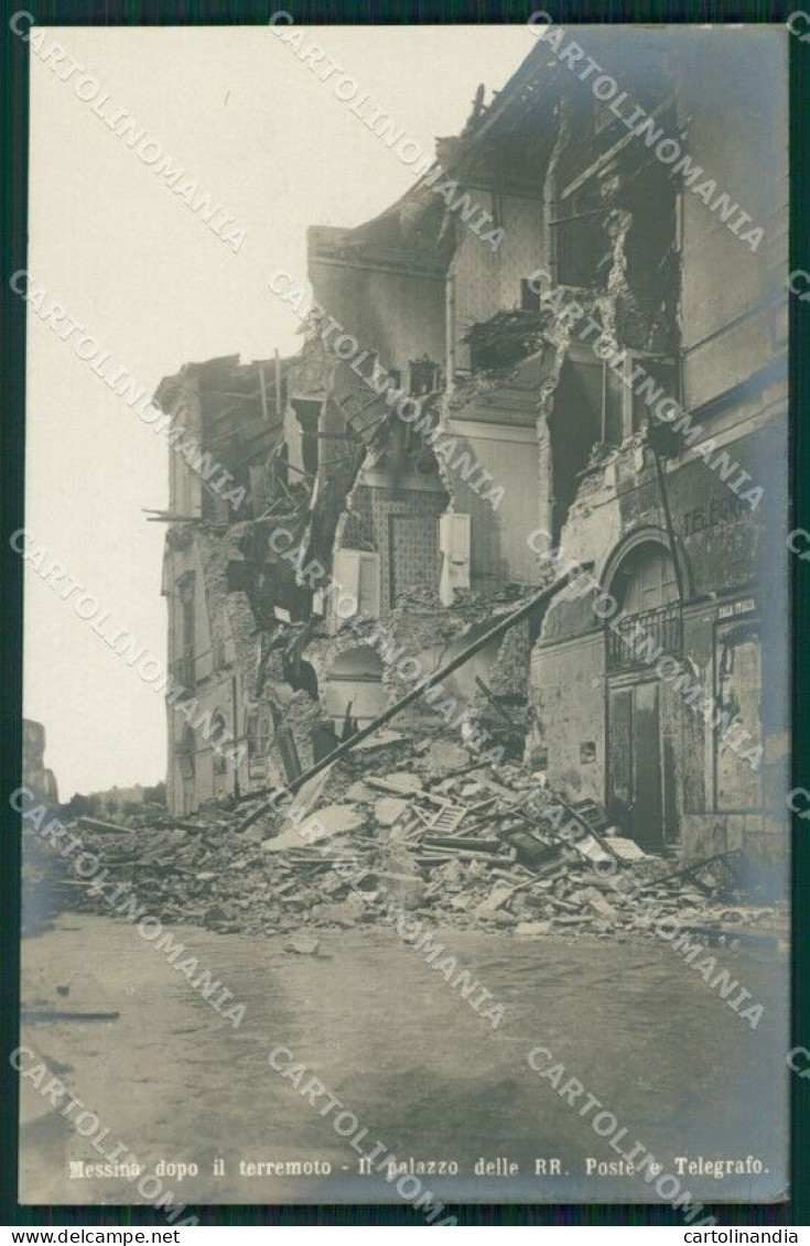 Messina Città Terremoto Poste Foto Cartolina XB0563 - Messina