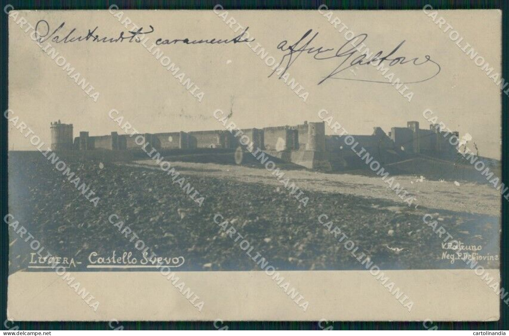 Foggia Lucera Castello Svevo De Giovine Foto Cartolina XB0558 - Foggia