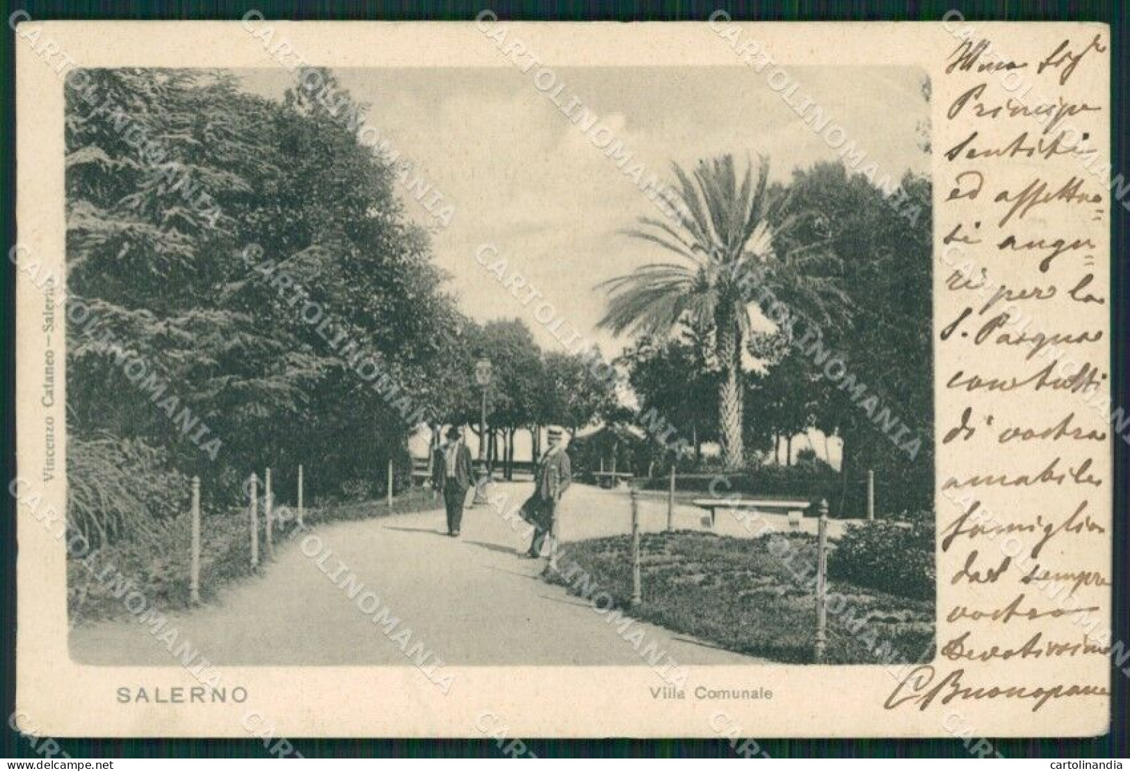 Salerno Città Villa Comunale Cartolina XB0607 - Salerno