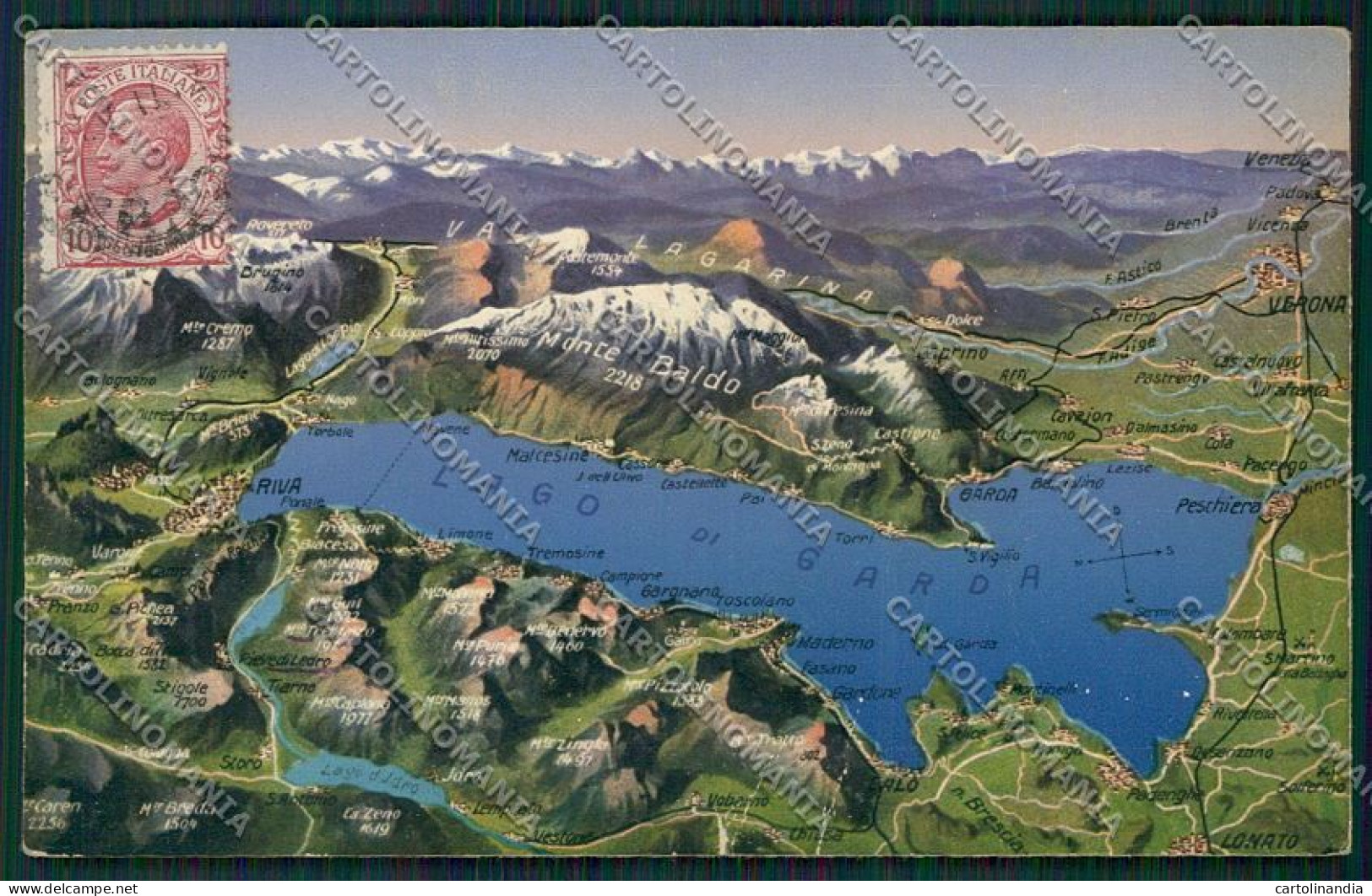 Brescia Lago Di Garda Mappa Cartolina ZC3622 - Brescia