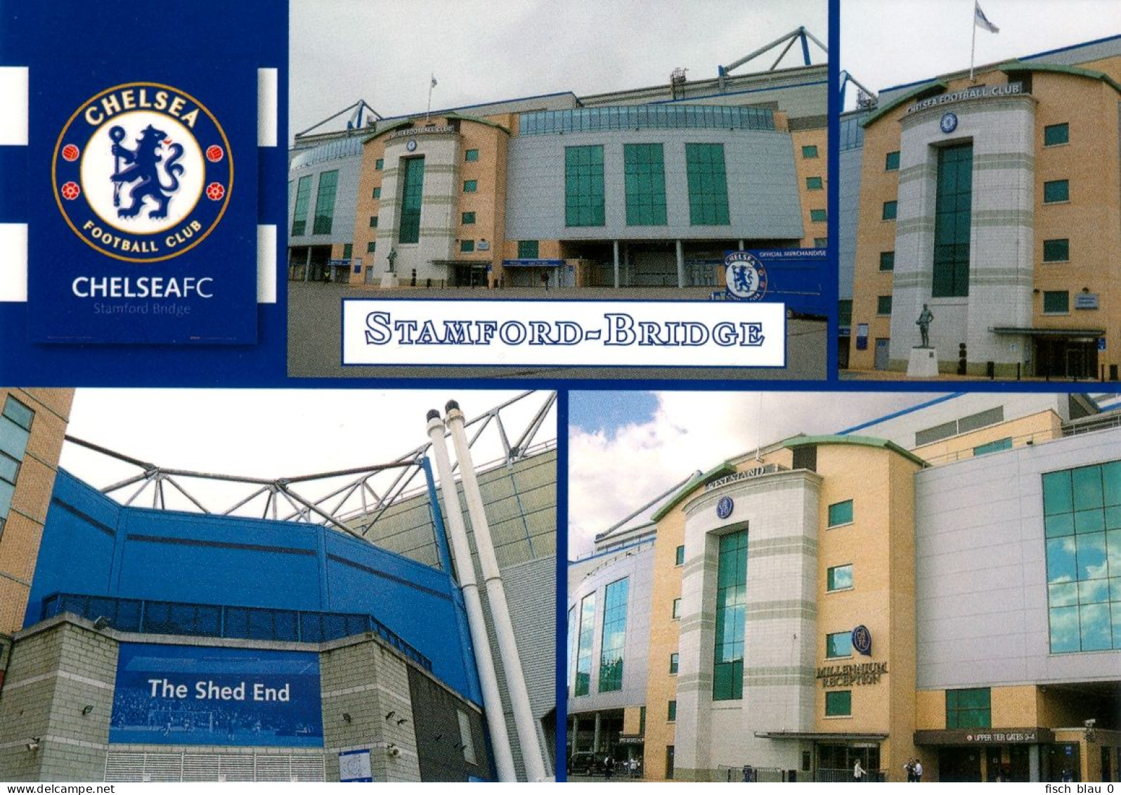 2) AK Stadion Postkarte Stamford Bridge Stadium Chelsea FC London England Fulham Blues Postcard Stade Stadio Football - Soccer