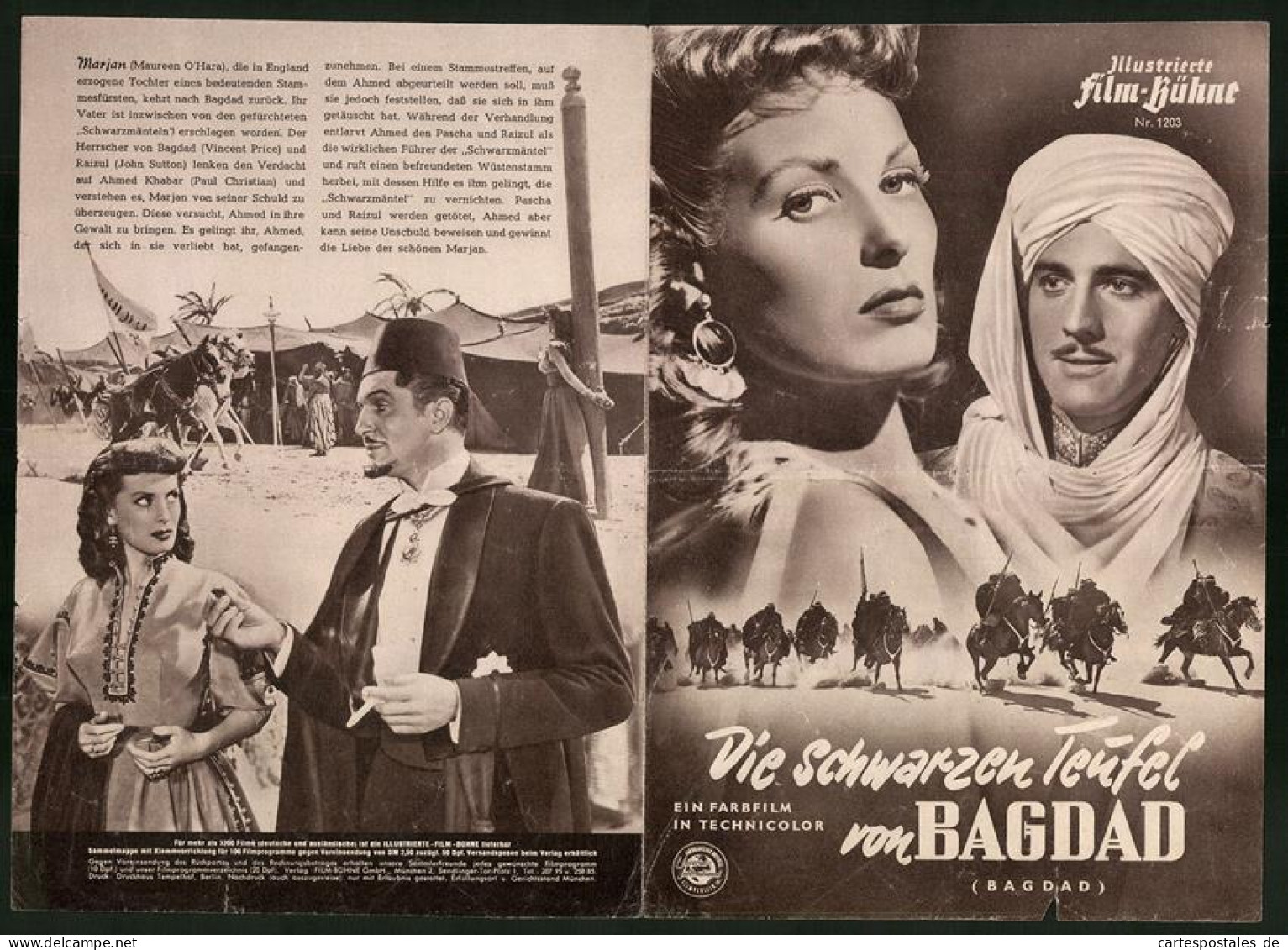 Filmprogramm IFB Nr. 1203, Der Schwarze Teufel Von Bagdad, Maureen O`Hara, Paul Christian, Regie: Charles Lamont  - Revistas