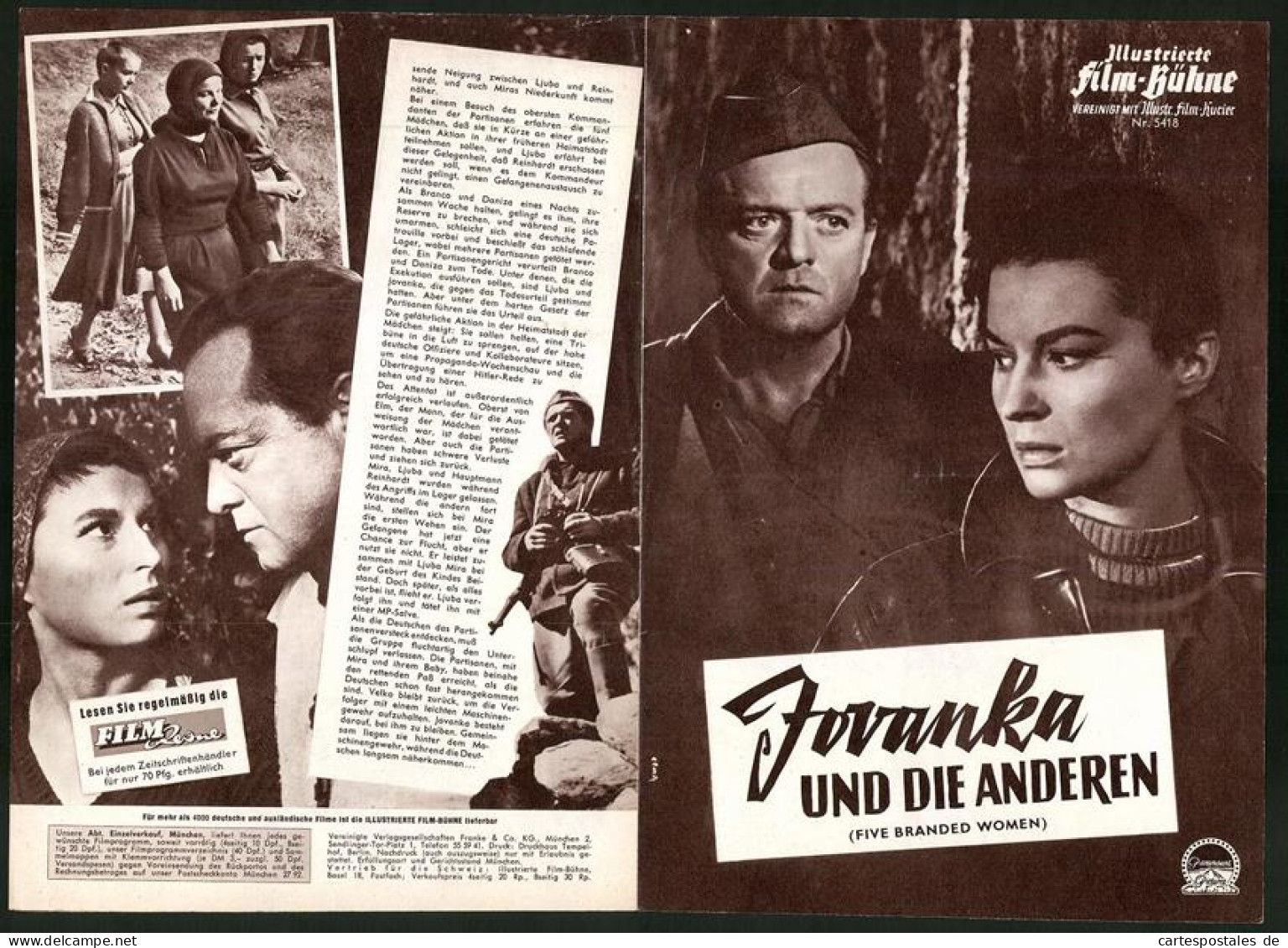 Filmprogramm IFB Nr. 5418, Jovanka Und Die Anderen, Van Heflin, Silvana Magnano, Regie: Martin Ritt  - Magazines