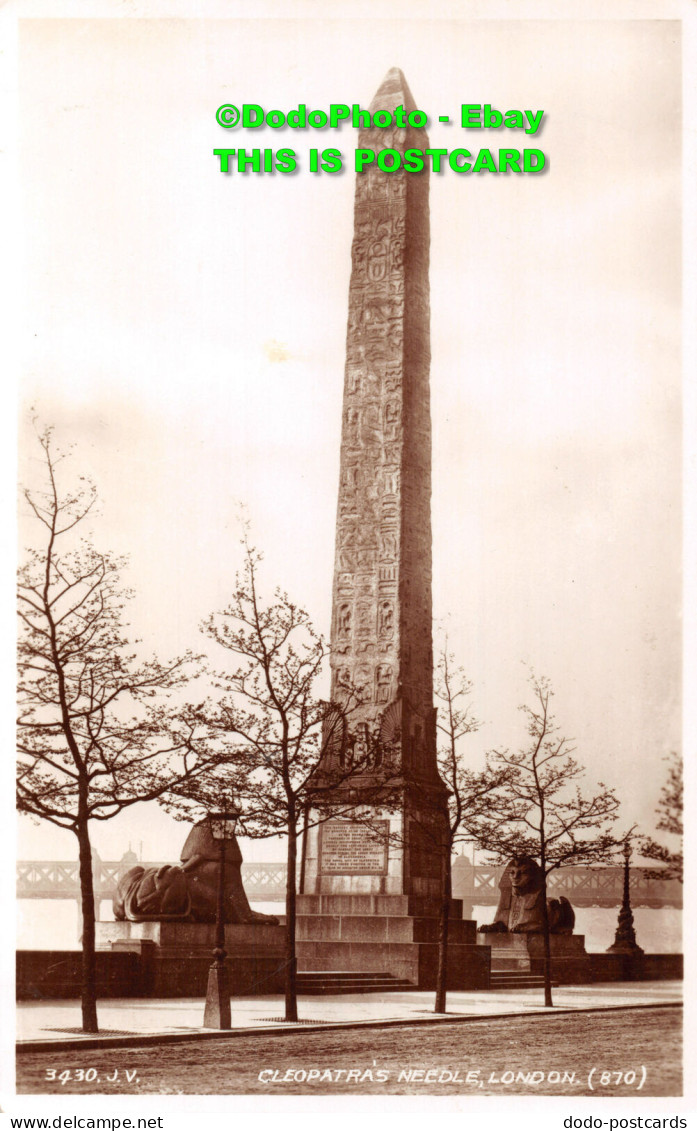 R408459 London. Cleopatras Needle. Valentine. RP - Sonstige & Ohne Zuordnung