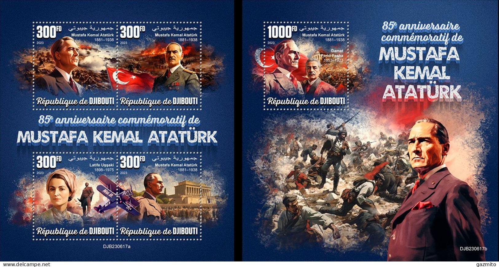 Djibouti 2023, Tribute To Ataturk, 4val In BF +BF - Gibuti (1977-...)