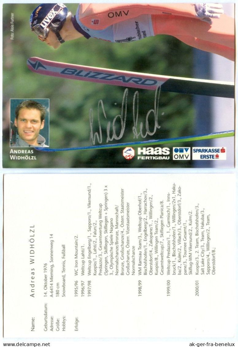 2) Autogramm AK Skispringer Andreas Swider Widhölzl 2001 ÖSV St.Johann In Tirol Fieberbrunn Österreich Olympiasieger FIS - Autógrafos