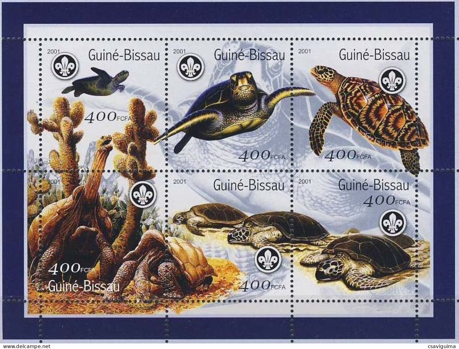 Guinea Bissau (Guineé-Bissau) - 2001 - Turtles - Yv 837/42 - Tortugas