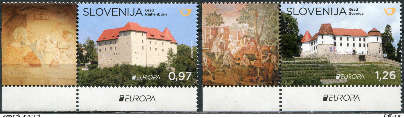 SLOVENIA - 2017 - SET MNH ** - EUROPA Stamps - Palaces And Castles II - Slovénie