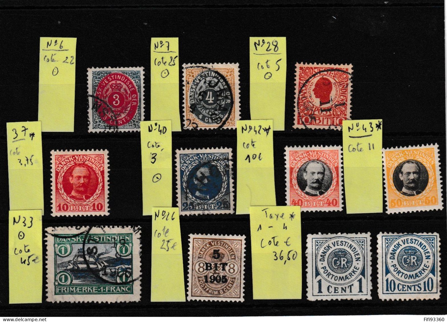 # ANTILLES DANOISES 1873- 1908 Lot De 11 Timbres ( Voir Scan 11 TP    Neufs Ou Oblitéré) Cote 180 € - Dänische Antillen (Westindien)