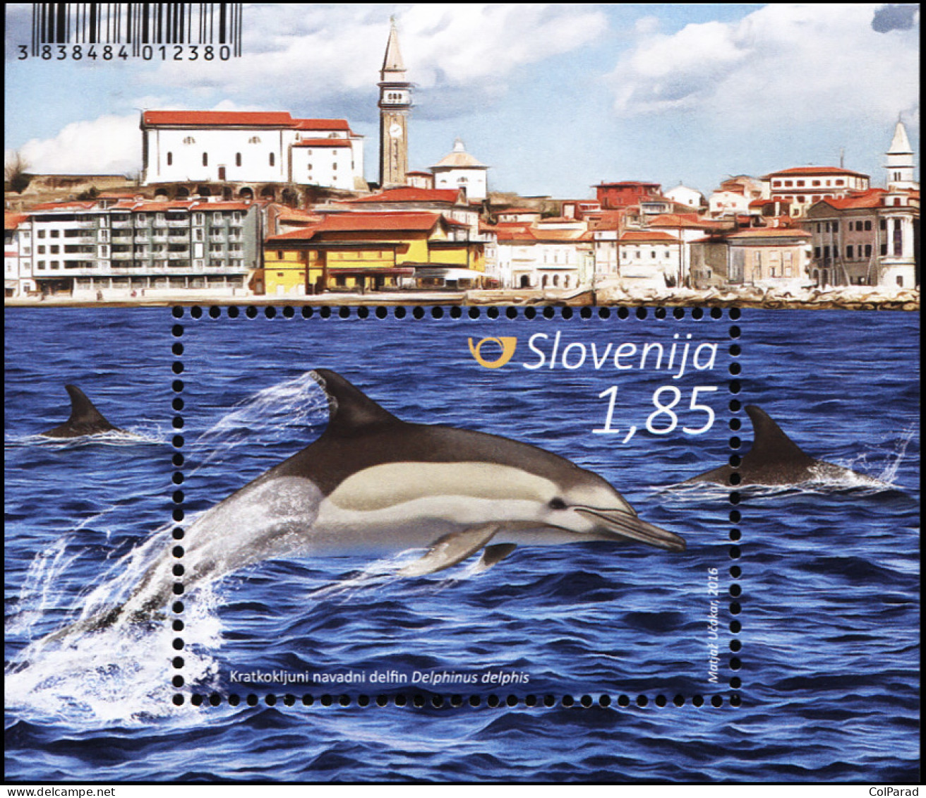 SLOVENIA - 2016 - SOUVENIR SHEET MNH ** - Short-Beaked Common Dolphin - Eslovenia