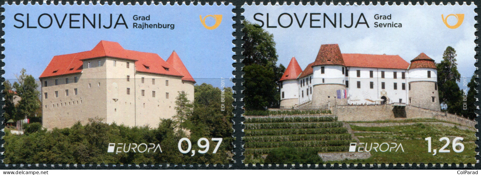 SLOVENIA - 2017 - SET OF 2 STAMPS MNH ** - EUROPA Stamps - Palaces And Castles - Slowenien
