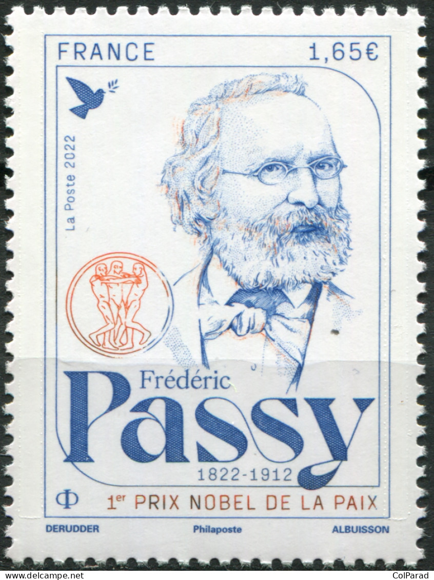 FRANCE - 2022 - STAMP MNH ** - Frédéric Passy, Nobel Peace Prize Laureate - Unused Stamps
