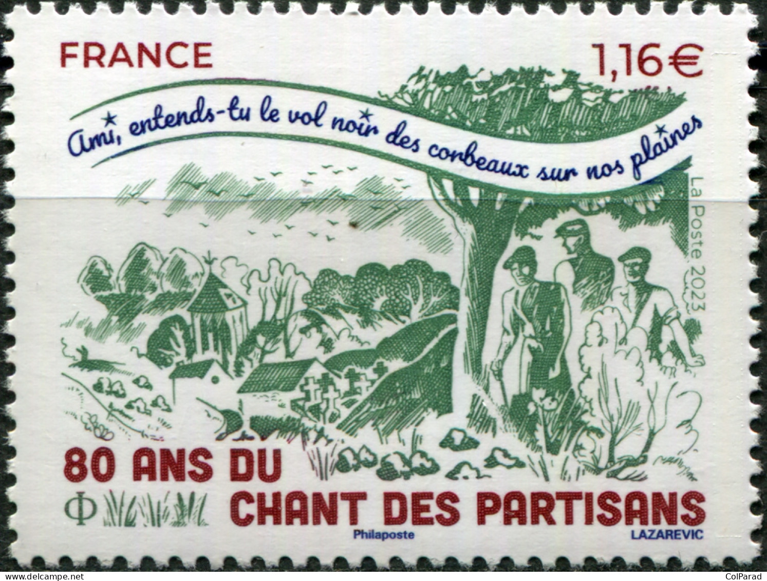 FRANCE - 2023 - STAMP MNH ** - 80th Anniversary Of The "Song Of The Partisans" - Neufs