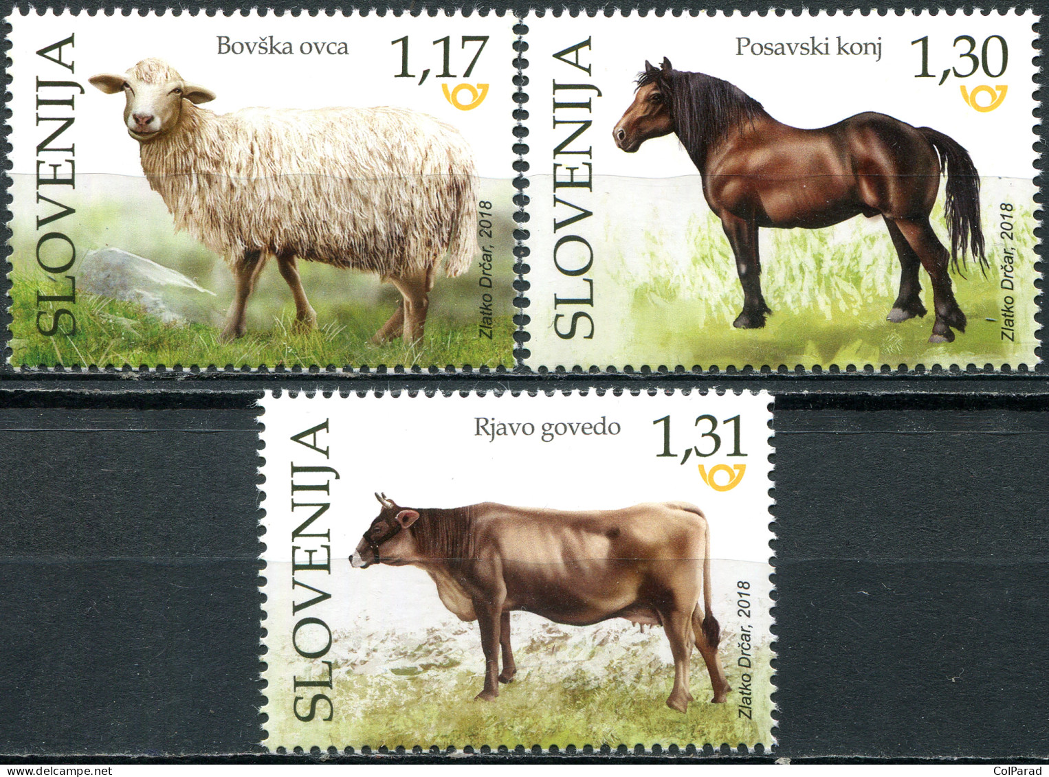 SLOVENIA - 2018 - SET OF 3 STAMPS MNH ** - Domestic Animals - Eslovenia