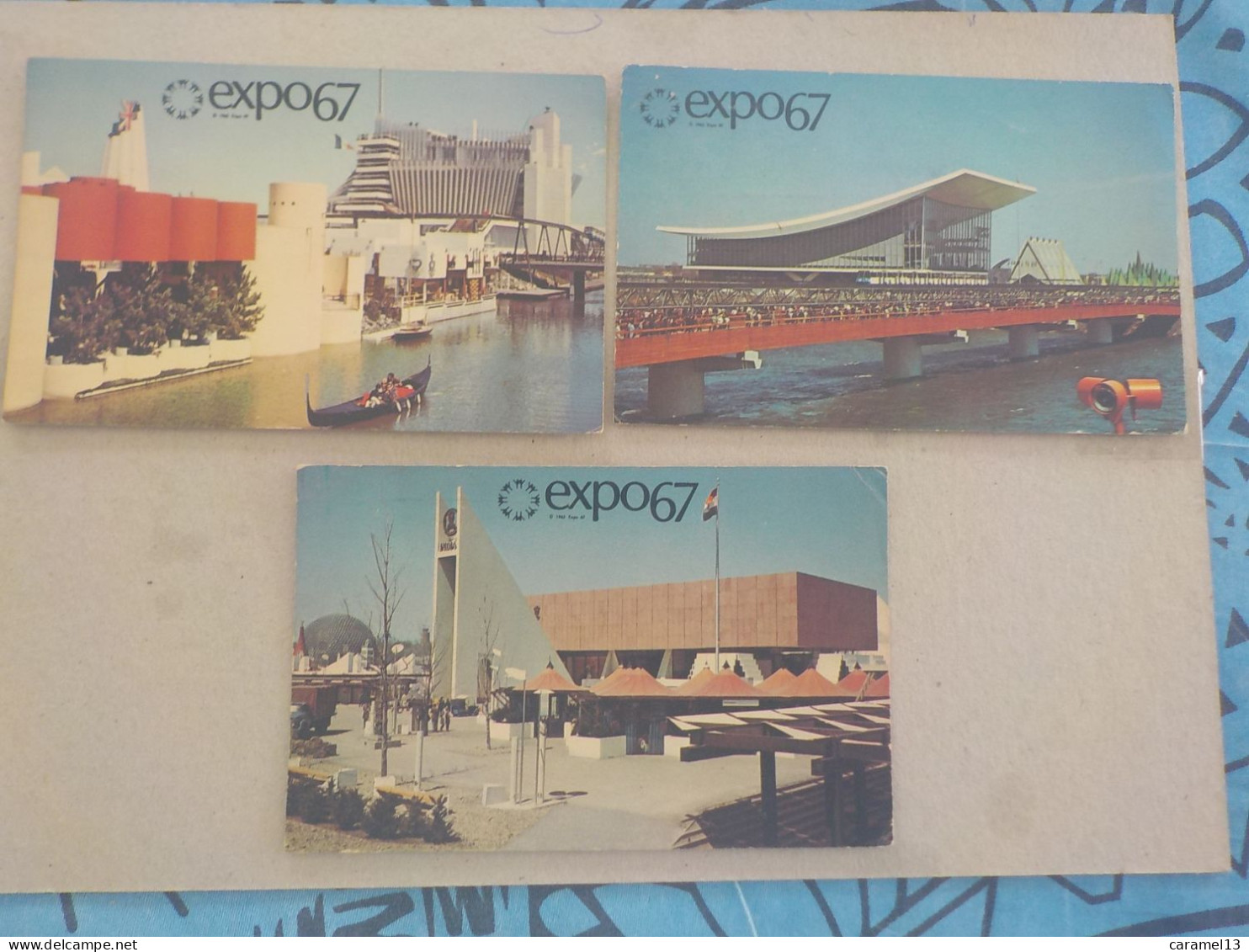 CPSM -  AU PLUS RAPIDE - 3 CARTES DU CANADA -  EXPO 67 -   VOYAGEE  TIMBREE  - FORMAT CPA - Non Classés