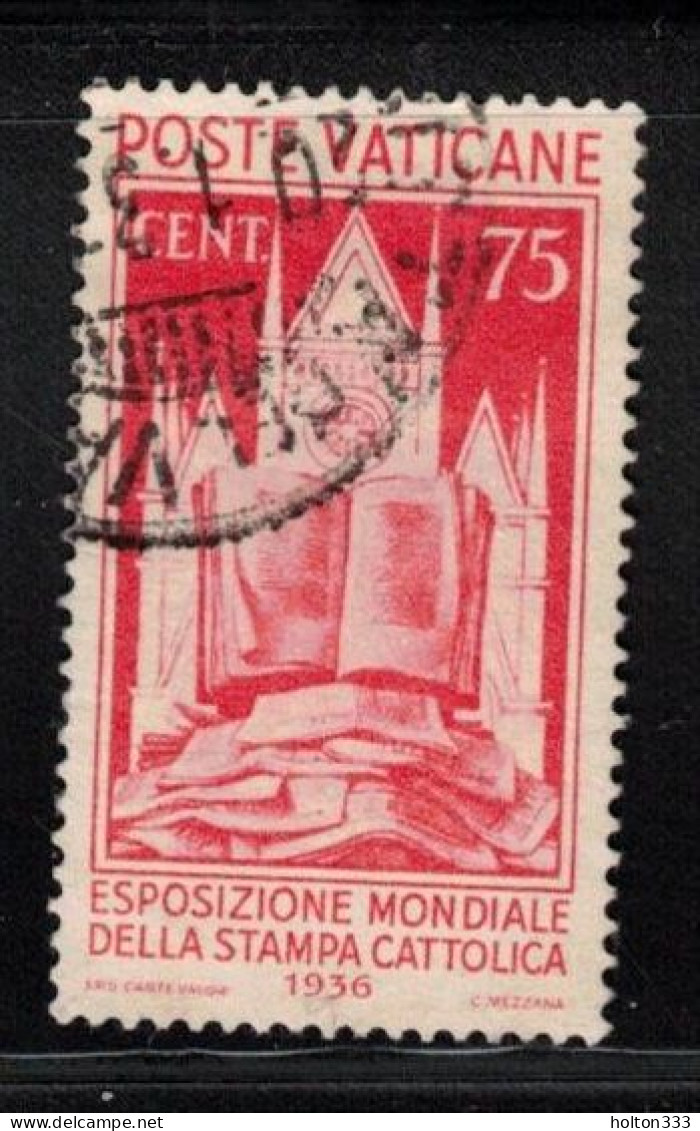 VATICAN Scott # 51 Used - 1936 World Exhibition Of Catholic Stamps CV $60 - Usados