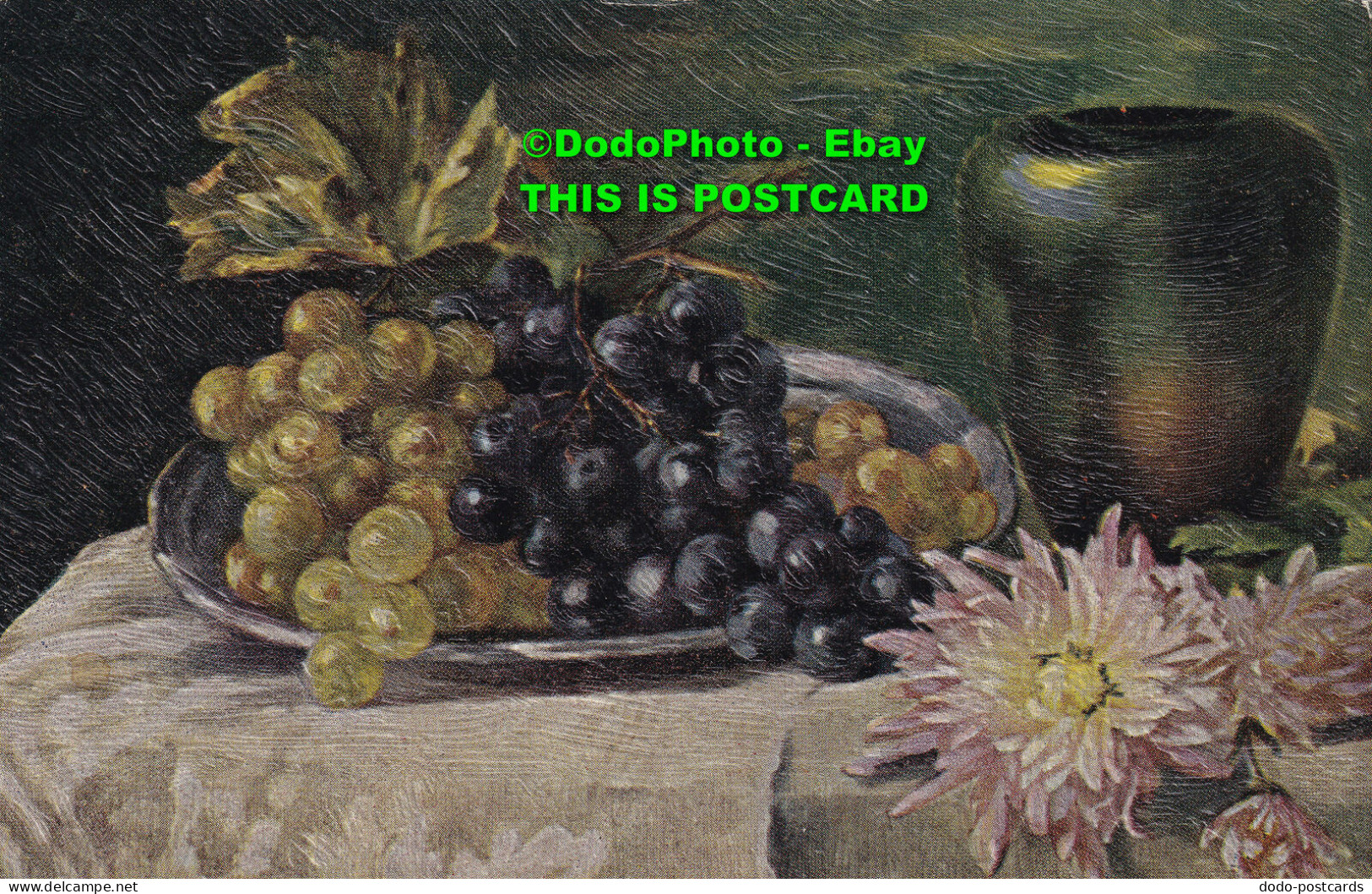 R409330 Plate With Grapes. Hand Painted. G. A. La Carte Olio Procede Brevete De - World