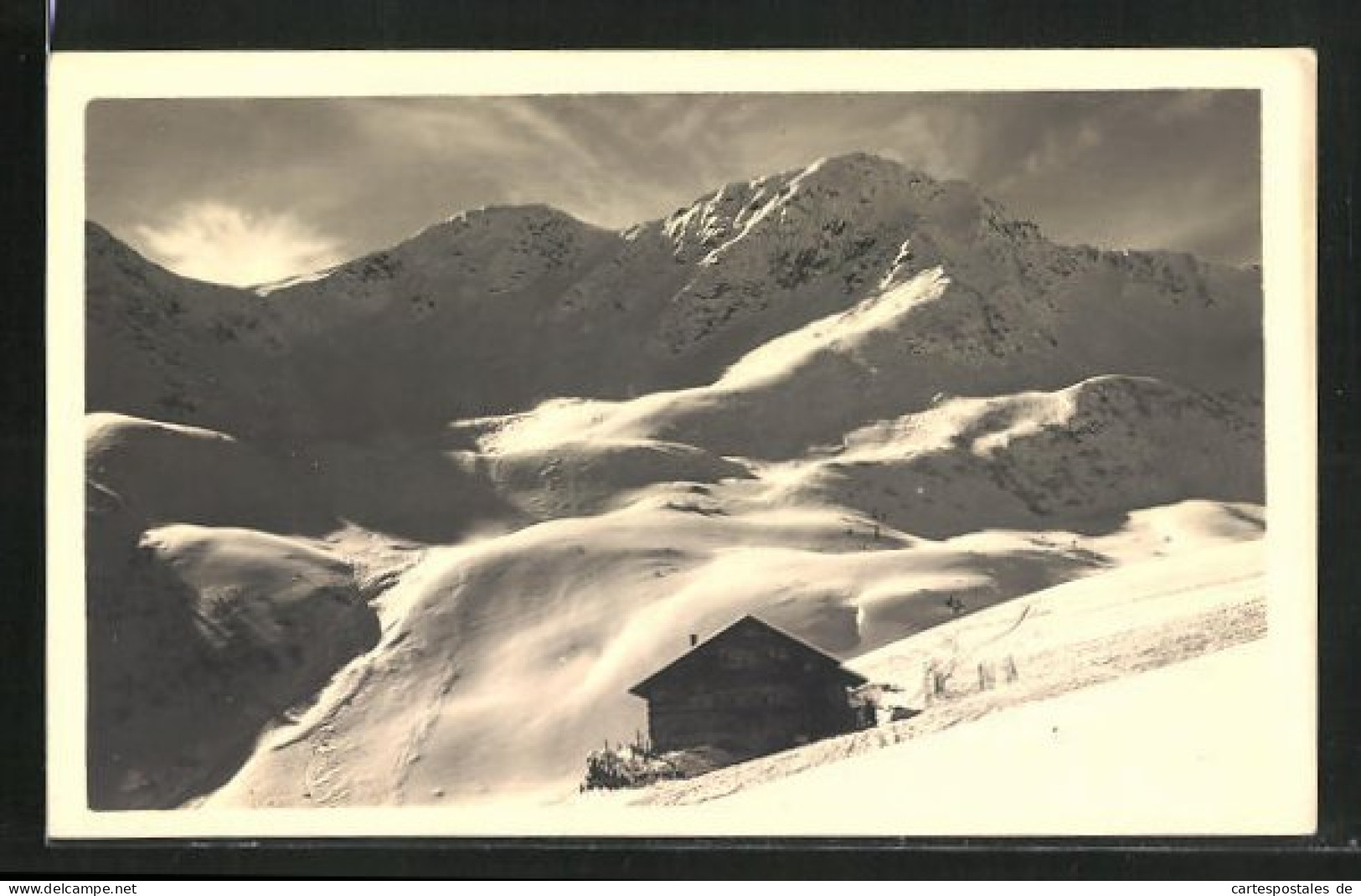AK Schwarzwasserhütte Im Schnee Mit Alpenpartie  - Sonstige & Ohne Zuordnung