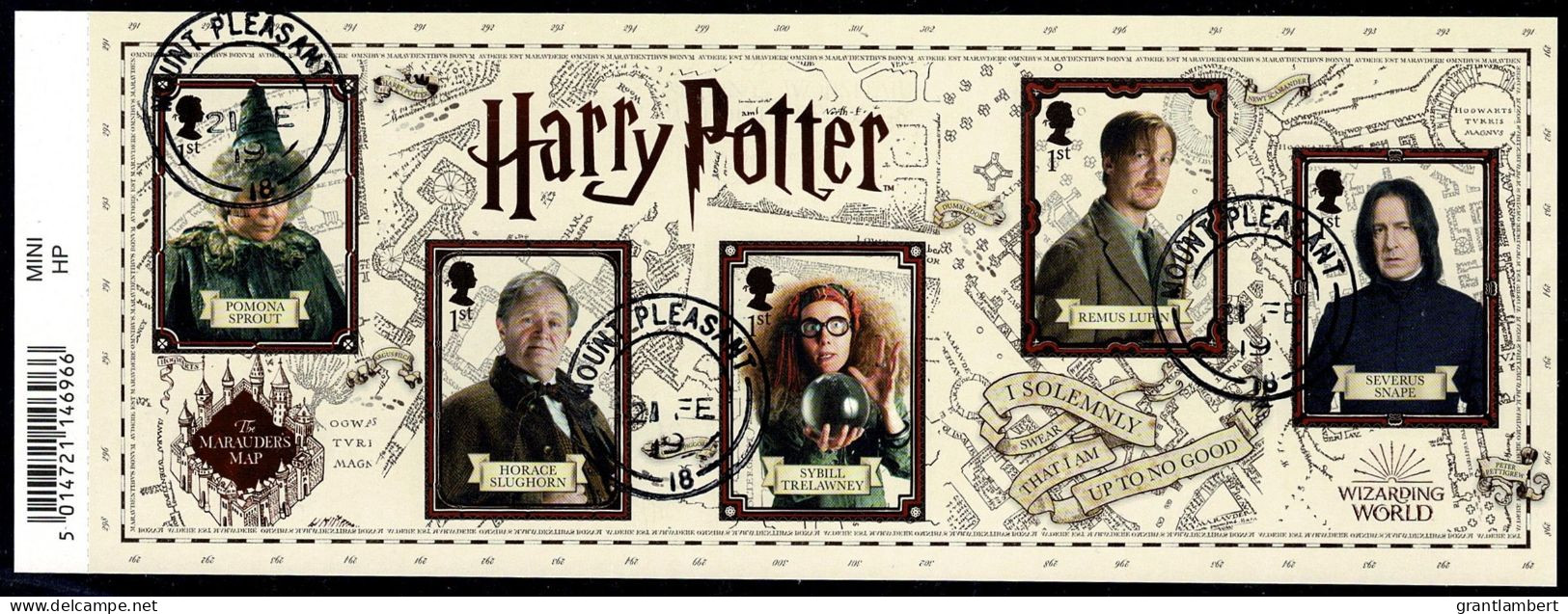 Great Britain 2018 Harry Potter  Minisheet With Barcode Used - Oblitérés