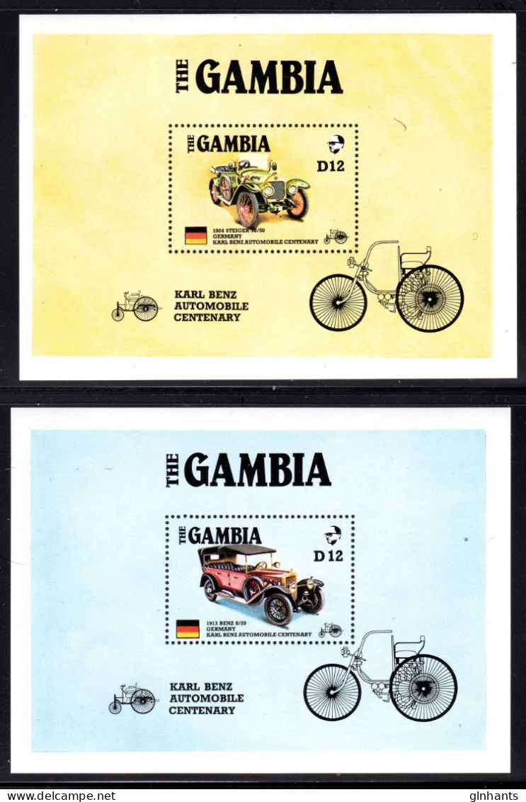 GAMBIA - 1986 AMERIPEX CARS MS SET (2V) FINE MNH ** SG MS658 - Gambie (1965-...)