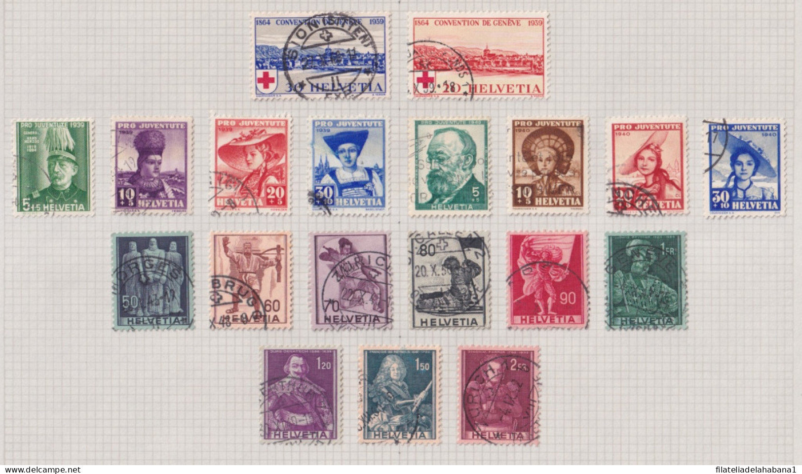 F-EX37589 SWITZERLAND HELVETIA STAMPS COLLECTION LOT USED. 