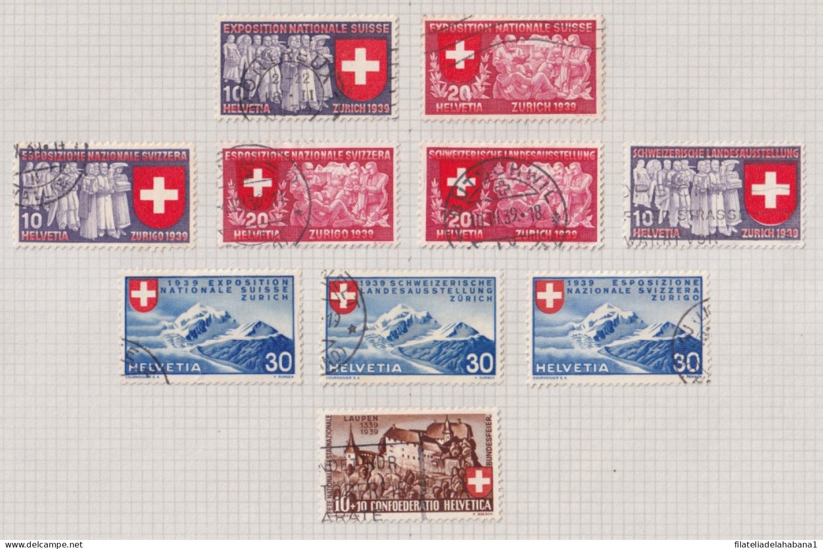 F-EX37589 SWITZERLAND HELVETIA STAMPS COLLECTION LOT USED. 