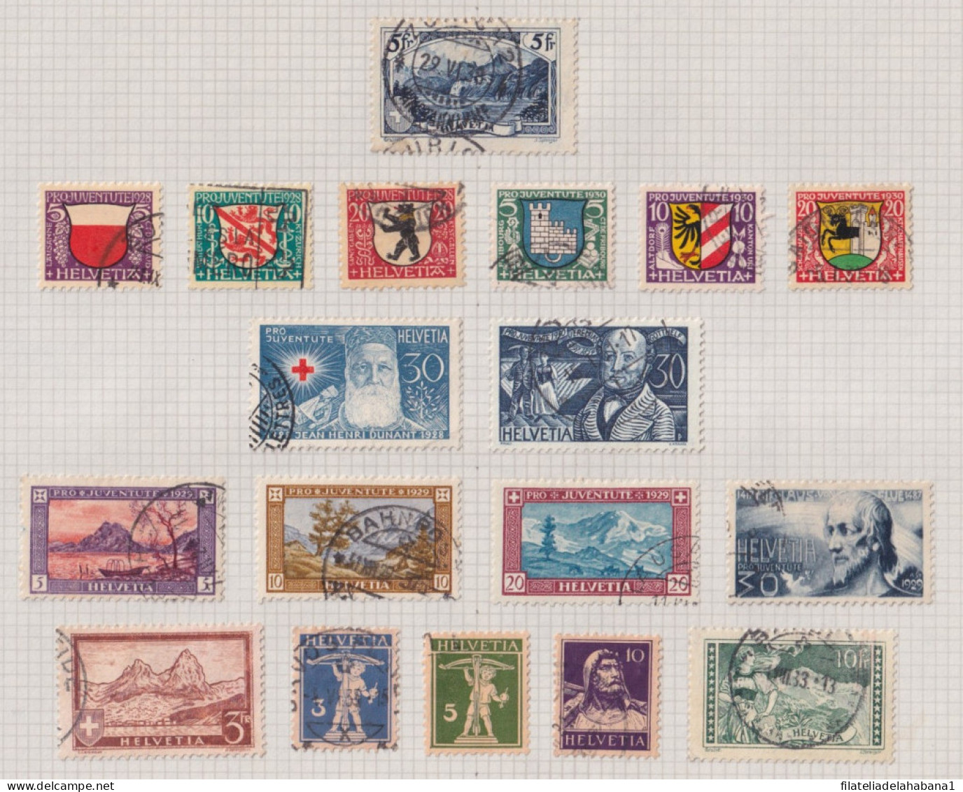 F-EX37589 SWITZERLAND HELVETIA STAMPS COLLECTION LOT USED. 