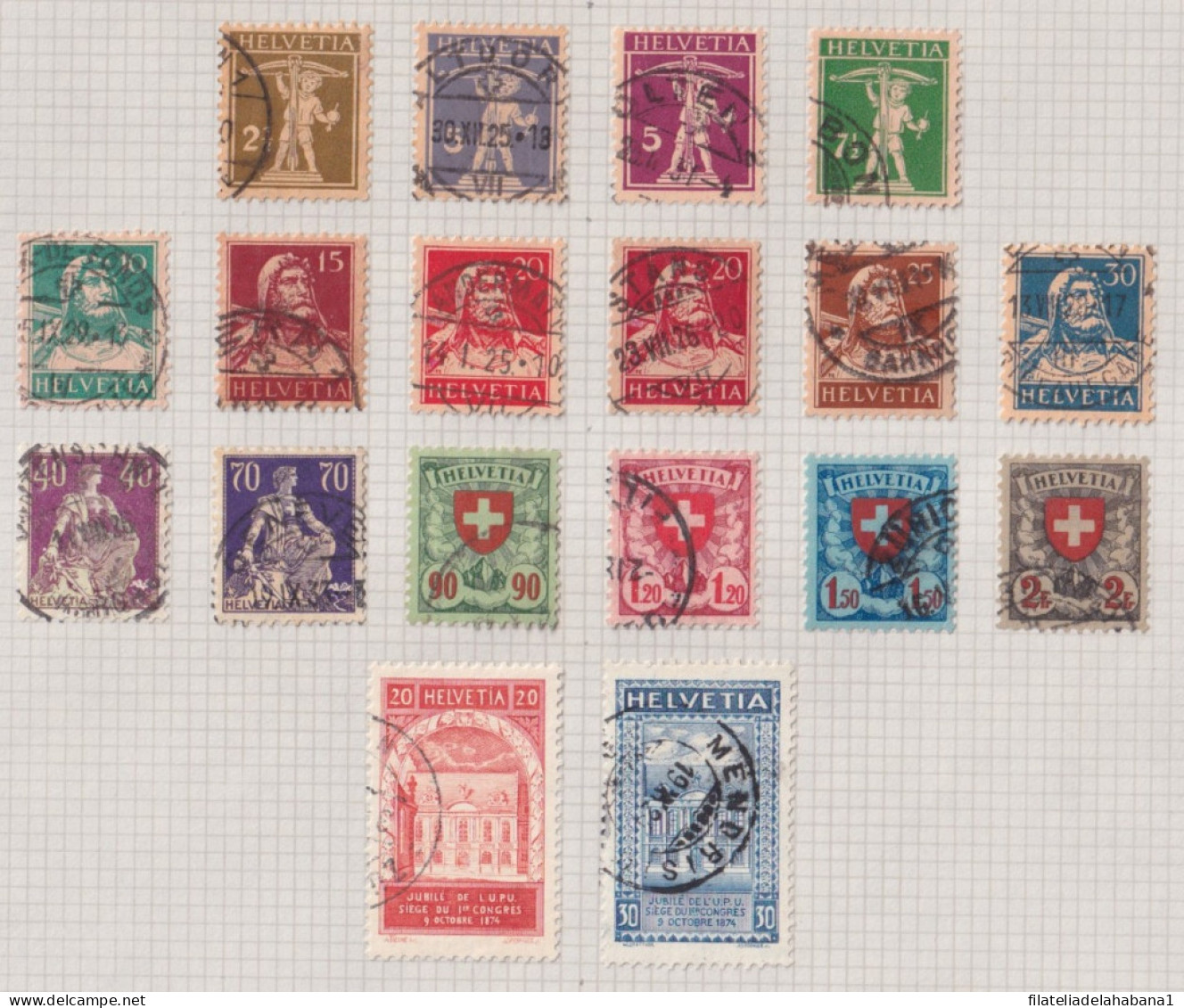 F-EX37589 SWITZERLAND HELVETIA STAMPS COLLECTION LOT USED. 