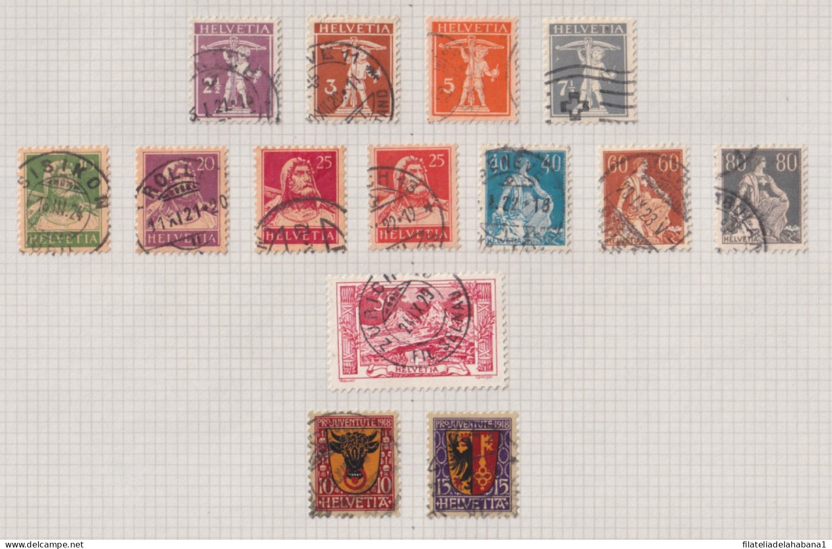 F-EX37589 SWITZERLAND HELVETIA STAMPS COLLECTION LOT USED. 