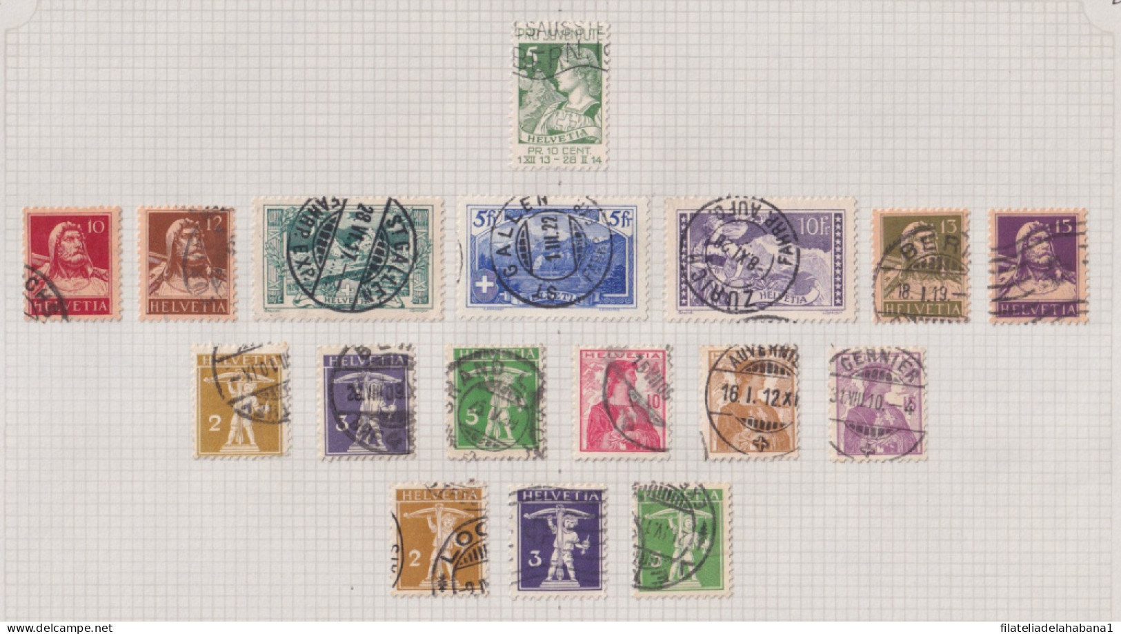 F-EX37589 SWITZERLAND HELVETIA STAMPS COLLECTION LOT USED. 