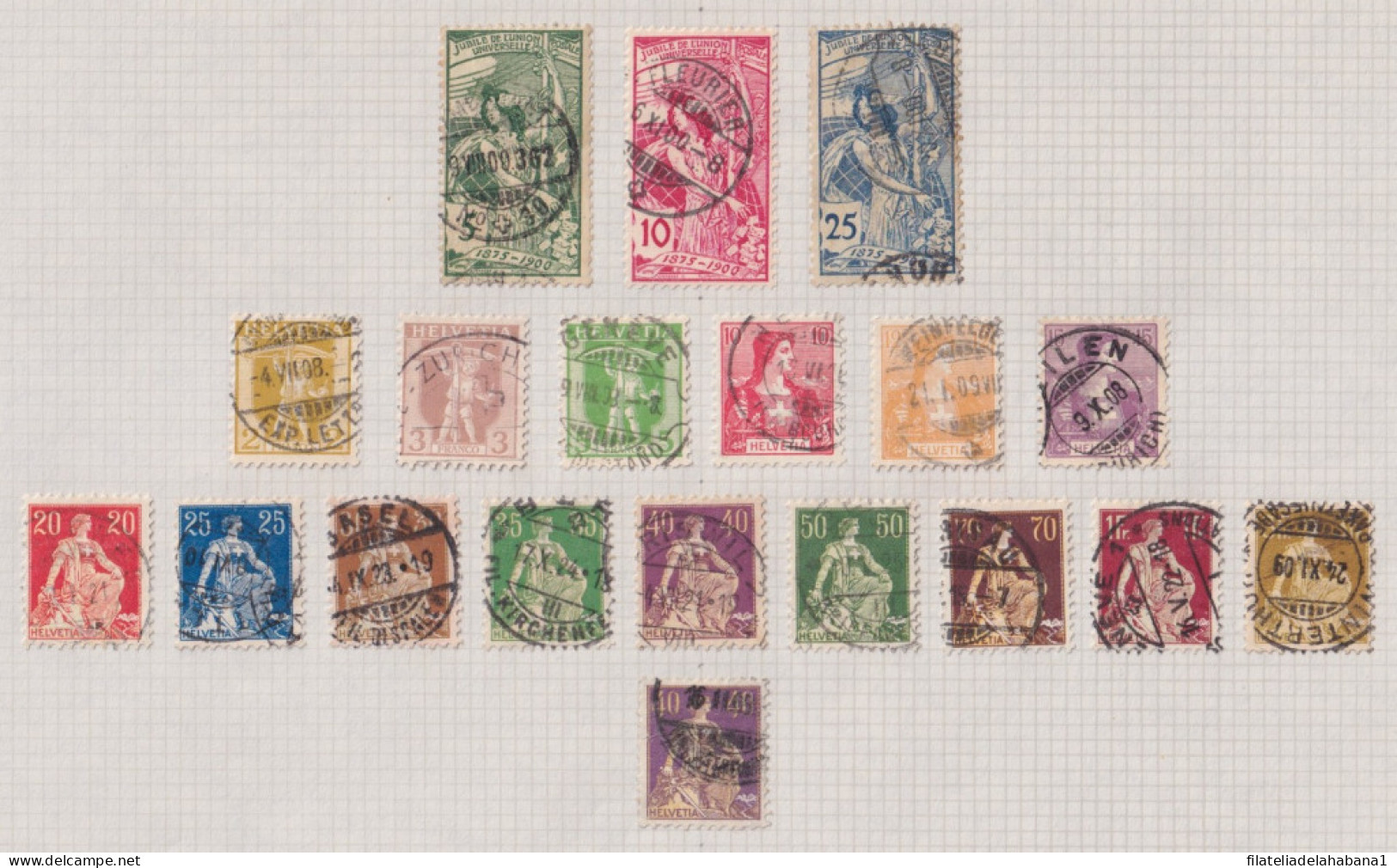 F-EX37589 SWITZERLAND HELVETIA STAMPS COLLECTION LOT USED. 